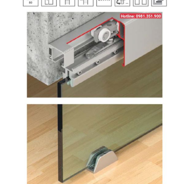 Phụ Kiện Cửa Trượt Kính Slido Classic 80L Hafele 940.83.035